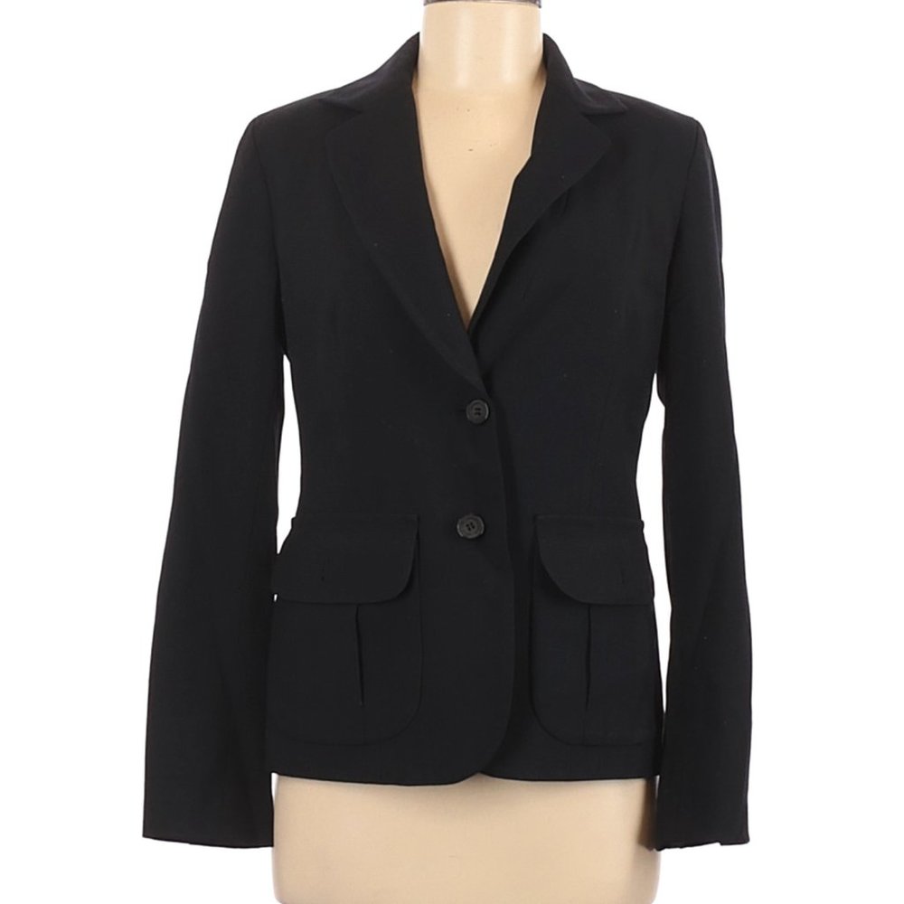 Kenneth Cole REACTION Black Lined Two Button Blazer Jacket Size 4 EUC